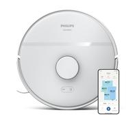 Philips Homerun 2000 Series : Robot aspirateur et serpillière 2-en-1 avec 2700 Pa d'aspiration & 130 Min d'autonomie, Navigation Laser, Carpet Boost, Contrôle par Application, Blanc (XU2000/20)