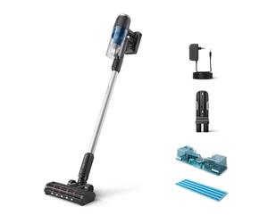 Philips Aspirateur sans Fil Séries 3000 - Aspire et Lave en Un Passage, Moteur Numérique, Embout de Précision et LED, Autonomie de 60 Min, Batterie Amovible, PowerCyclone 8, Module Aqua (XC3132/01)