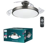 Philips Atlas LED Plafonnier Ventilateur 28W+35W Nickel