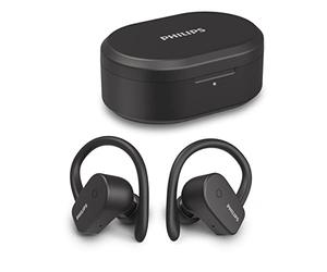 Philips Audio A5205Bk/00 Écouteurs Intra - Auxriculaires sans Fil Bluetooth Sport (Mode Mono, Hauxt-Parleurs 6 mm, Étanchéité Ipx7, Charge Rapide, Tour d'Oreille Amovible) Noir