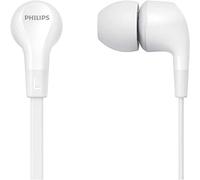 Philips Audio E1105Wt/00 Écouteurs Intra - Auxriculaires avec Télécommande en Ligne (Driver en Néodyme 8,6 mm, Basses Puissantes, Son Clair, Assise Confortable) Blanc