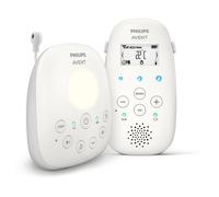Philips Avent DECT - Écoute-bébé Audio avec veilleuse et berceuses, Conversation bidirectionnelle, portée de 330m, autonomie de 18h, Connexion sécurisée, capteur de température, Son Clair, SCD713/26