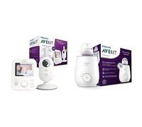 Philips Avent Babyphone Vidéo, Écran Couleur, 100% Privé et sécurisé, 2,7 Pouces & Avent Chauffe-biberon électrique Rapide et Simple (Modèle SCF358/00)