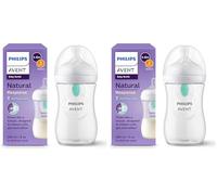Philips Avent Biberon à Réponse Naturelle de 260 ml avec valve AirFree, sans BPA pour les bébés de 1 mois et + (modèle SCY673/01) (Lot de 2)