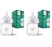Philips Avent Biberon en verre à Réponse Naturelle - 120 ml, sans BPA pour les nouveau-nés de 0 mois et + (modèle SCY930/01) (Lot de 2)