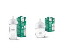 Philips Avent Biberon en verre à Réponse Naturelle - biberon de 240 ml & Avent Biberon en verre à Réponse Naturelle - 120 ml, sans BPA pour les nouveau-nés de 0 mois