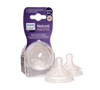 PHILIPS AVENT Biberon Tétine Silicone Débit Rapide Naturel 2 Pcs 6M+ Sans Air