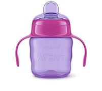 PHILIPS Avent Chope Easy Sip - Bec souple - Facile à boire - Convient à partir de 6 m - Capacité : 200 ml - Passe au lave-vaisselle - Sans BPA - Violet/Rose - SCF551/03