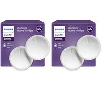 Philips Avent Coussinets d’allaitement jetables - absorption triple épaisseur, anti-fuites, texture alvéolée toucher douceur, ultra-fins et discrets, emballage individuel, 60 pièces, SCF254/61
