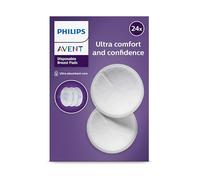Philips Avent Coussinets d’allaitement jetables - absorption triple épaisseur, anti-fuites, texture alvéolée toucher douceur, ultra-fins et discrets, emballage individuel, 24 pièces, SCF254/24