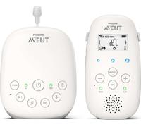 Philips AVENT Écoute-bébé audio Technologie DECT, Mode éco, Interphone, Chansons de nuit et de sommeil, Capteur de température, Portée maximale, blanc (modèle SCD713/26)