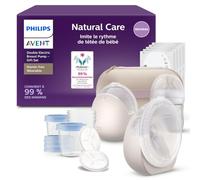 Philips Avent gamme Natural Care - double tire-lait électrique portable mains libres qui imite le rythme de tétée de bébé, téterelle SkinSense pour un confort optimal, qualité hospitalière, SCD596/21