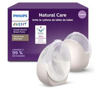 Philips Avent gamme Natural Care - double tire-lait électrique portable mains libres qui imite le rythme de tétée de bébé, téterelle SkinSense pour un confort optimal, qualité hospitalière, SCF495/11