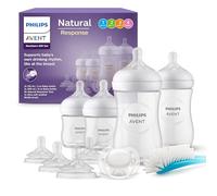 Philips Avent Kit biberons pour nouveau-né - 4 biberons, 2 tétines, sucette ultra-douce et goupillon, pour les bébés âgés de 0 à 12 mois (modèle SCD838/13)