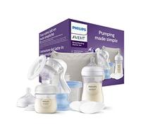 Philips Avent Kit spécial allaitement mixte - tire-lait manuel Natural Motion, biberons sans BPA, coussinets d'allaitement, sac de transport isotherme, pots de conservation (modèle SCF430/16)