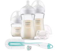 Philips Avent Lot de 2 Biberons en Verre Natural Response : 240 ml et 120 ml, Tétine 0-6 Mois et Brosse