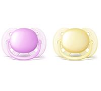 Philips Avent Lot de 2 sucettes, SCF211/20, ultra souples, 0-6M sucette apaisante sucette