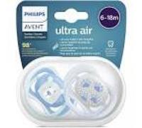 Avent Sucettes Ultra Air New Berry 6-18 Mois Modèle Garçon 2 Pièces