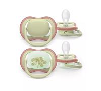 Philips Avent - Lot de 2 Sucettes Ultra Air Jour & Nuit 6-18M Nature