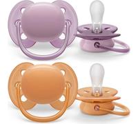 Philips Avent Lot de 2 sucettes Ultra Soft 6-18 M - Orange