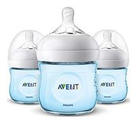 Philips AVENT Natural Baby Bottle, SCF010/39, Blue, 4 Ounce (Pack of 3)