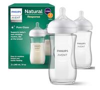 Philips Avent Natural Response Biberon En Verre 240ml +1 Mois Débit 3 2 Pièces (SCY933/02)
