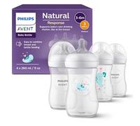 Philips Avent Natural Response - coffret cadeau : 4 biberons Natural Response 260 ml avec tétines T3 (1 mois et plus) (modèle SCY903/61)