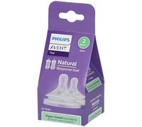 Philips AVENT Natural à Réponse Naturelle SCY962/02 Lot de 2 tétines débit 2 - Lent