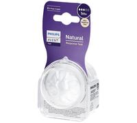 Philips Avent Lot de 2 tétines pour biberon à Réponse Naturelle 0% BPA, Débit 3 pour Bébé de 1 mois + (modèle SCY963/02)