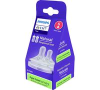 Philips AVENT Natural à Réponse Naturelle SCY966/02 Lot de 2 tétines débit 6 - Liquides épaissis