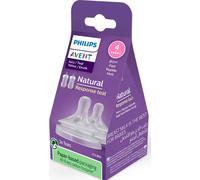 Philips AVENT Natural à Réponse Naturelle SCY964/02 Lot de 2 tétines débit 4 - Rapide