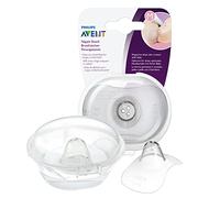 Philips Avent Nipple Shields to Support Breastfeeding, Easy Latch-On and Protects Sore, Cracked Nipples, Pack of 2, Medium (21mm), Includes Travel Case - SCF153/03, Transparent, 2 Count (Pack of 1)