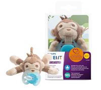 Philips Avent - Peluche avec sucette ultra douce pour les bébés âgés de 0 Mois+, Singe (SCF348/12)