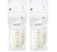 Philips Avent Sacs de conservation de lait maternel 180ml pour la conservation et la congélation du lait maternel, SCF603/25, pré-stérilisés, 25 pièces, blanc, 25 pièces (1er pack) (Lot de 2)