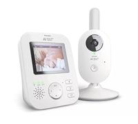 Philips Avent Scd833/01 Écoute-bébé avec caméra vidéo numérique avec confidentialité et sécurité (a-fhss), écran couleur de 2,7", berceuses relaxantes et interphone, Blanc