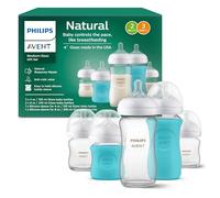 Philips AVENT SCD858/01 Biberon en verre naturel avec tétine à réponse naturelle, coffret cadeau pour bébé