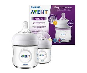 Philips Avent SCF030/27 Lot de 2 Biberon Natural 125 ml - 0 Mois+