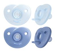 Philips Avent SCF099/41 Lot de 4 tétines Soothie Heart SCF099/41 - Bleu/bleu clair - 0-3 mois