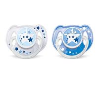 Philips Avent - SCF176/22 - Lot de 2 sucettes nuit (6-18m), modèle garçon