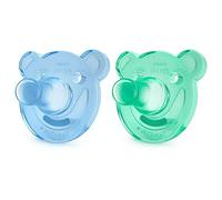 Philips Avent SCF194/01, Lot de 2 sucettes Soothie, 0-3 mois, Bleu