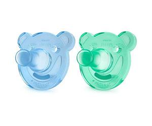 Philips Avent SCF194/01, Lot de 2 sucettes Soothie, 0-3 mois, Bleu