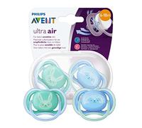 Philips Avent SCF344/22 2 sucettes ULTRA aérées - Bleu/Vert - 6/18 mois