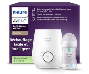 Philips Avent set- chauffe-biberon rapide et biberon Réponse naturelle, contrôle intelligent de la température, chaleur uniforme, arrêt automatique, décongèle en douceur, modèle SCF358/10