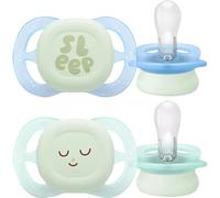 Philips Avent Soother Ultra Start Nuit Sucette 0-2 Mois Vert/Bleu 2 Pièces