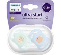 Philips Avent Soother Ultra Start Sucette 0-2 Mois Vert/Bleu 2 Pièces