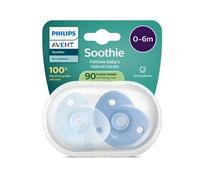 Avent Lot 2 sucettes Soothie Heart silicone médical sans BPA 0-6M bleu