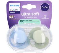 Philips Avent Sucette +0m Soft bleu clair/vert Sucette(S) 2 pc(s)