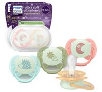 Philips Avent Sucette +0m Soft Nuit Déco 4 Pièces