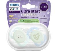 Philips Avent Sucette +0m Start Nuit Garçon 2 Pièces