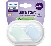 Philips Avent Sucette +0m Start Vert/Bleu Uni 2 Pièces